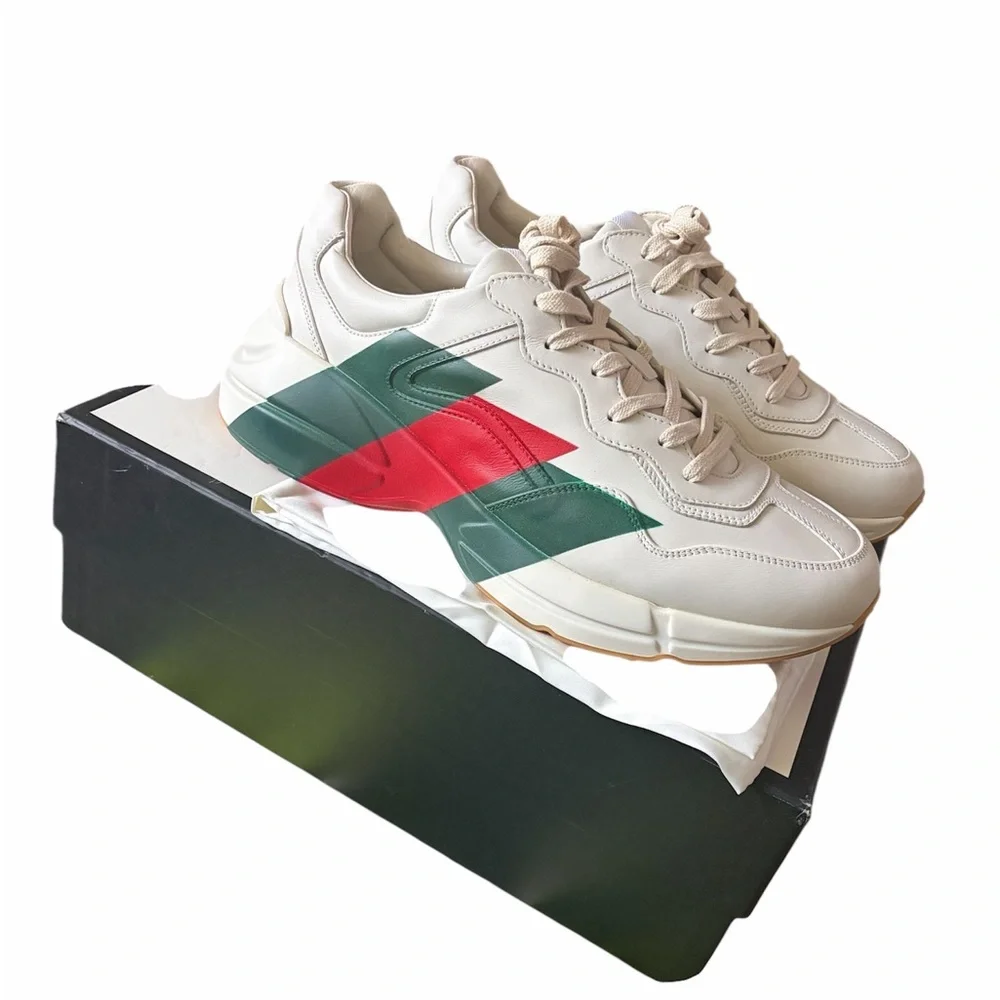 Men's Gucci Rhyton Web Print Sneakers size 10.5 new